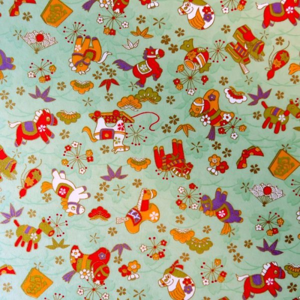 画像2: 京染千代紙 午柄(各色) (2)