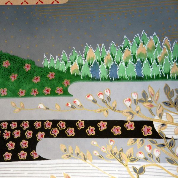 画像2: 京染千代紙 菊判 花鳥 (2)