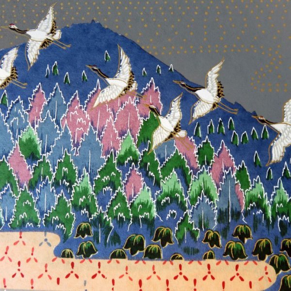 画像4: 京染千代紙 菊判 花鳥 (4)