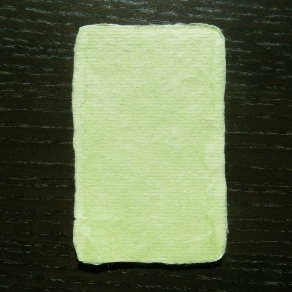 画像1: 123:名尾和紙　耳付名刺（グリーン）サンプル（1枚） (1)