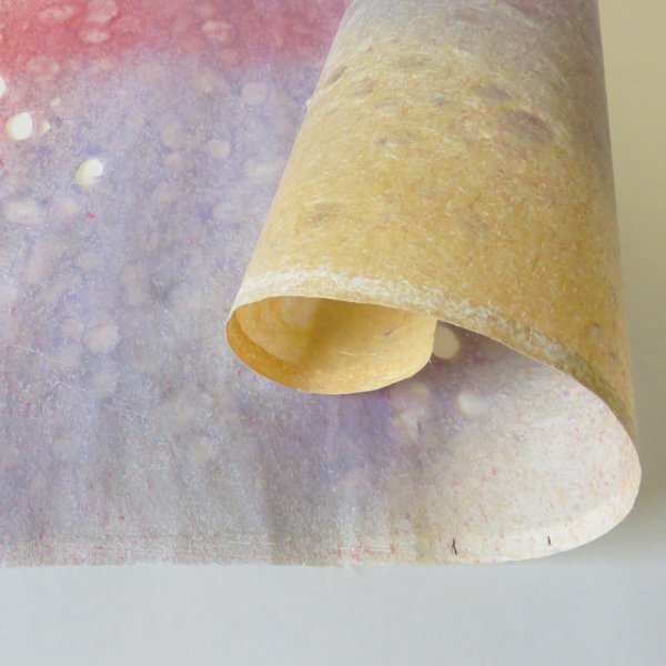 画像4: 染紙　落水　オレンジ＋紫＋ピンク＋緑ぼかし (4)